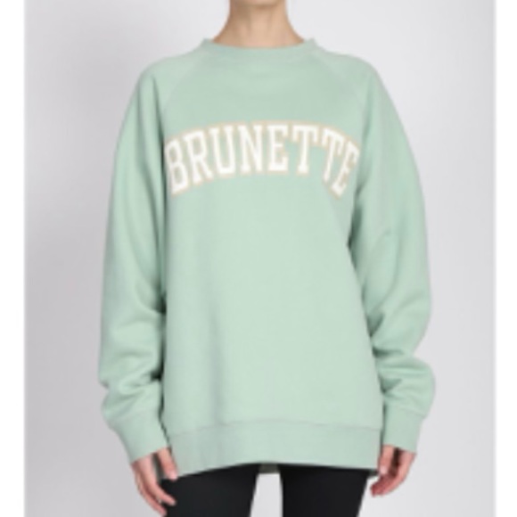 Brunette the Label boyfriend oversized crew neck size L/XL colour sage - Picture 1 of 3
